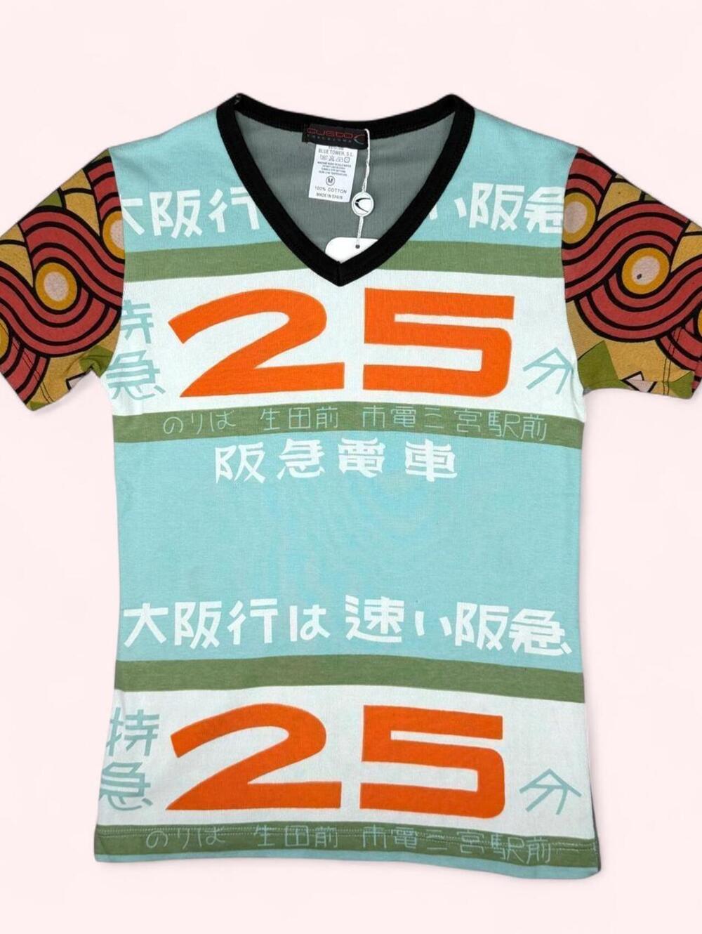 Deadstock Custo Barcelona Y2K japanese “25” fitted t-shirt top